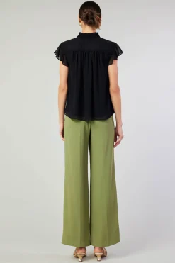Current Air Cap Sleeve Blouse BLACK Best