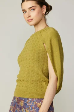 Current Air Cape Layered Sweater Top OLIVEMUSTARD Online