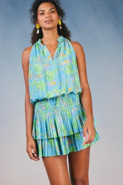Current Air Cara Pleated Mini Dress BLUEMLT New