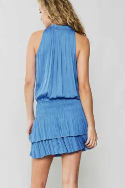 Current Air Cara Pleated Mini Dress FADEDBLUE Best