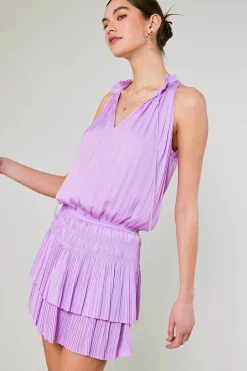 Current Air Cara Pleated Mini Dress PASTELPINK Best