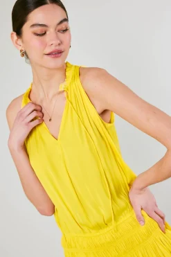 Current Air Cara Pleated Mini Dress SUNNYYELLOW New
