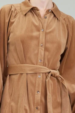Current Air Carmel Corduroy Mini Dress LIGHTBROWN Sale