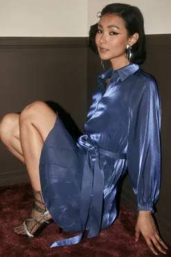 Current Air Carmel Lustrous Mini Dress MIDNIGHTBLUE Clearance