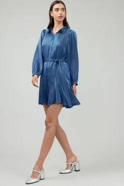 Current Air Carmel Lustrous Mini Dress MIDNIGHTBLUE Clearance