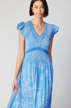Current Air Carolina Pleated Skirt Midi Dress LIGHTBLUE Discount