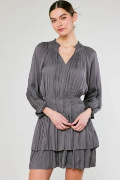 Current Air Cecile Smocked Mini Dress SLATECHARCOAL Discount