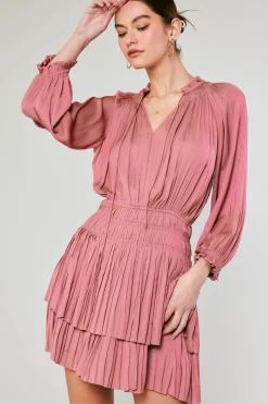 Current Air Cecile Smocked Mini Dress MAUVEBLUSH Sale
