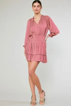 Current Air Cecile Smocked Mini Dress MAUVEBLUSH Sale