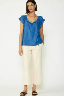 Current Air Back Cutout Top CHAMBRAY Online