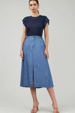Current Air Box Pleat Skirt CHAMBRAY Online