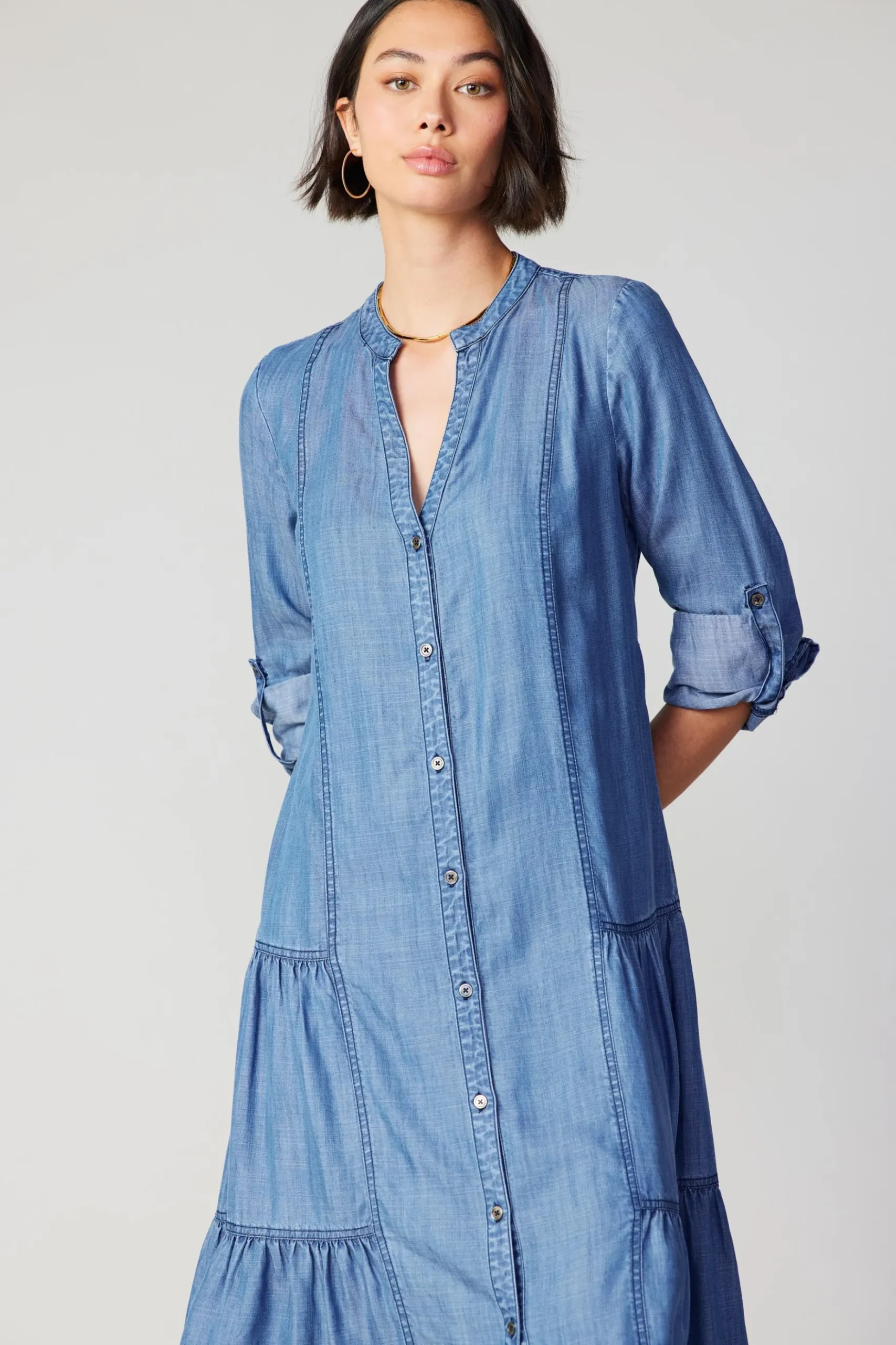 Current Air Buttondown Dress CHAMBRAY Hot
