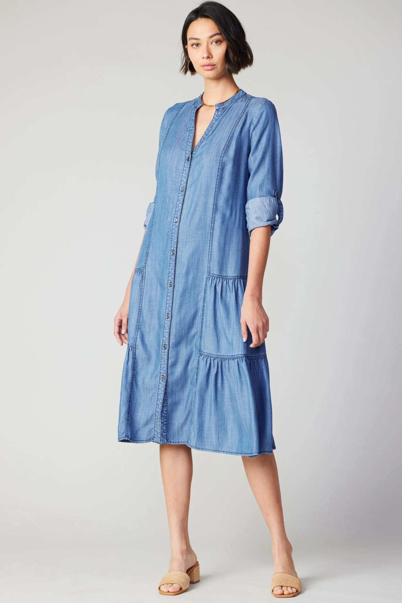 Current Air Buttondown Dress CHAMBRAY Hot