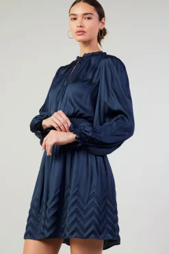 Current Air Chevron Pleat Mini Dress NAVY Discount