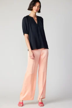 Current Air Classic V Neck Blouse BLACK Fashion