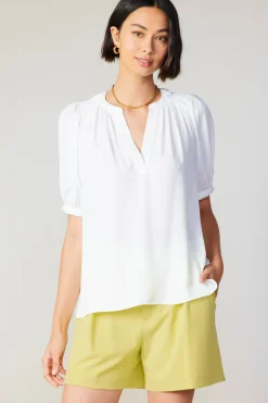 Current Air Classic V Neck Blouse WHITE Outlet