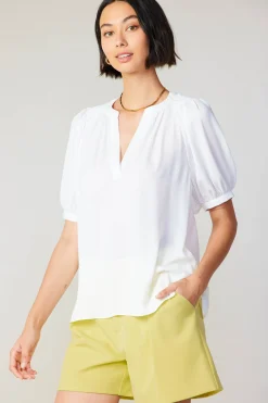 Current Air Classic V Neck Blouse WHITE Outlet