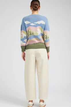 Current Air Cloudy Meadows Sweater BLUEMLT Hot