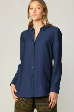 Current Air Collared Button Down Shirt NAVY Best