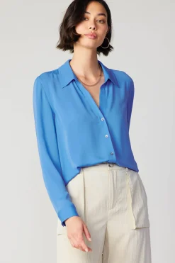 Current Air Collared Buttondown Shirt BLUE Discount