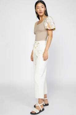 Current Air Contrast Floral Sweater Top SAND Fashion