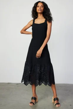 Current Air Contrast Lace Knit Dress BLACK Clearance