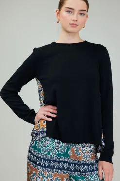 Current Air Contrast Panel Sweater Top GREENMLT Discount