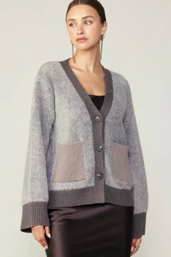 Current Air Contrast Pocket Cardigan COCOAMELANGE Best