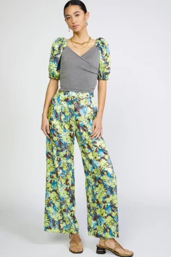 Current Air Contrast Sleeve Sweetheart Top GREY Best
