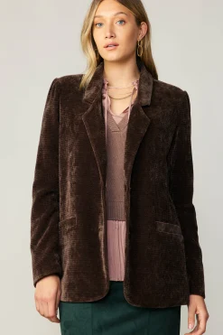 Current Air Corduroy Blazer DARKBROWN Clearance
