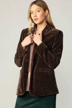 Current Air Corduroy Blazer DARKBROWN Clearance