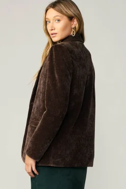 Current Air Corduroy Blazer DARKBROWN Clearance