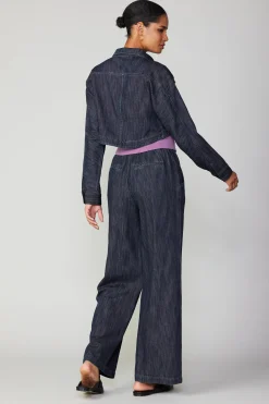 Current Air Cropped Denim Jacket DARKINDIGO Fashion