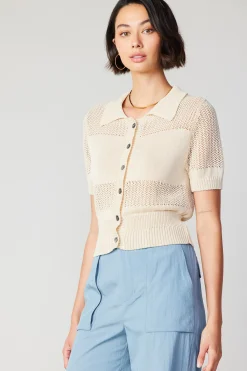 Current Air Cropped Knit Top NATURAL Best