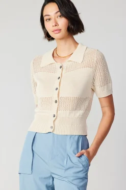 Current Air Cropped Knit Top NATURAL Best