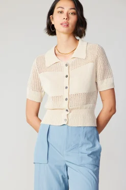 Current Air Cropped Knit Top NATURAL Best