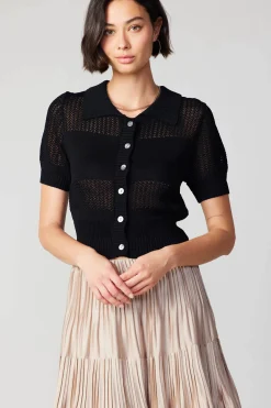 Current Air Cropped Knit Top BLACK Best
