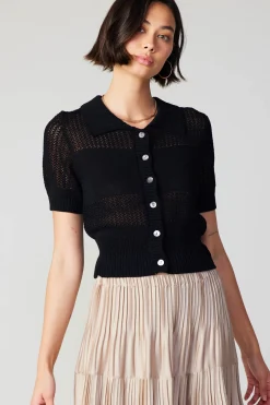 Current Air Cropped Knit Top BLACK Best