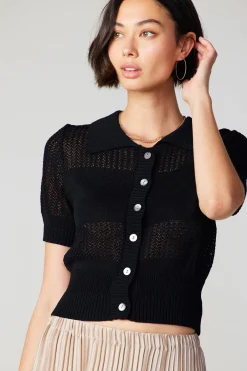 Current Air Cropped Knit Top BLACK Best
