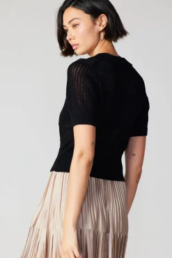 Current Air Cropped Knit Top BLACK Best