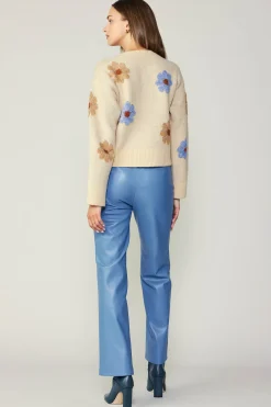 Current Air Daisy Embroidered Sweater CREAM Hot