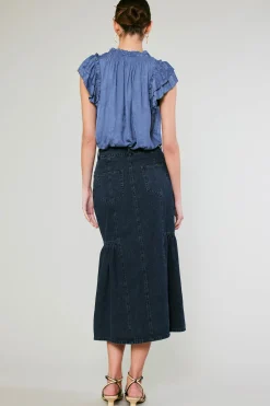 Current Air Denim Midi Skirt INDIGO Discount