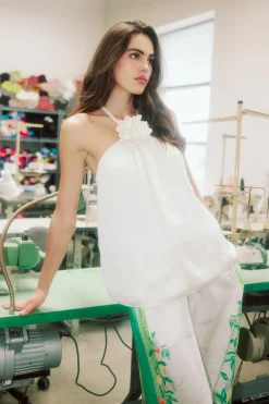 Current Air Detachable Rosette Halter Top PEARL Online
