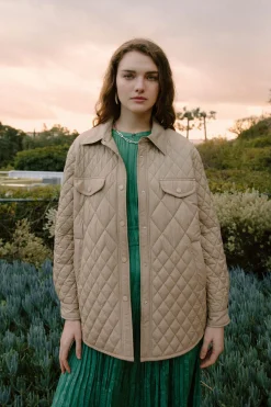 Current Air Diamond Quilted Jacket TAUPE Fashion