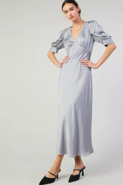 Current Air Diana Maxi Dress SILVER Clearance