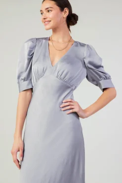 Current Air Diana Maxi Dress SILVER Clearance
