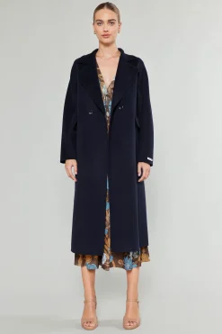 Current Air Double Breasted Wool Coat DARKNAVY Best