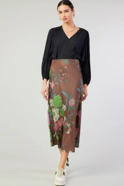 Current Air Floral Bias Skirt MOCHAMLT Online