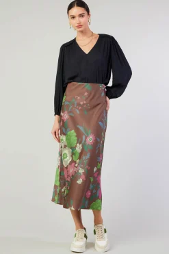 Current Air Floral Bias Skirt MOCHAMLT Online
