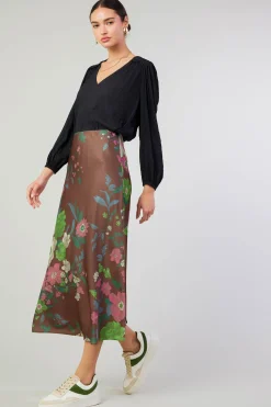 Current Air Floral Bias Skirt MOCHAMLT Online
